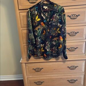 L'AGENCE Multicolor Floral Blouse-100% silk